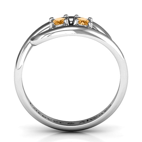 Perfect Pair Couple's Ring – Sterling Silver with Citrine