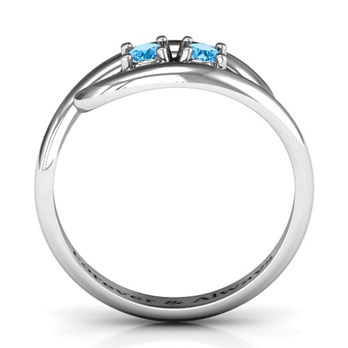 Perfect Pair Couple's Ring – Sterling Silver with Blue Topaz
