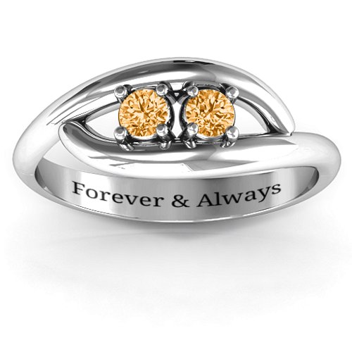 Perfect Pair Couple's Ring – Sterling Silver with Citrine
