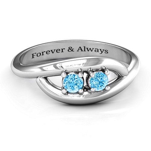 Perfect Pair Couple's Ring – Sterling Silver with Blue Topaz