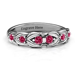 Leaves of Love 6 Stone Ring