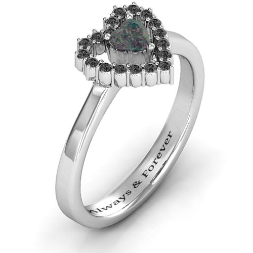 Heart in Heart Halo Ring