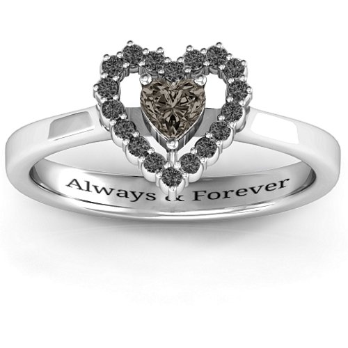 Heart in Heart Halo Ring