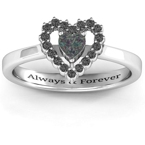 Heart in Heart Halo Ring