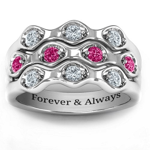 3 Tier Wave Ring