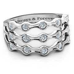 15 Stone Family Wave Ring