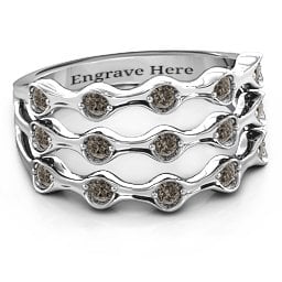 15 Stone Family Wave Ring