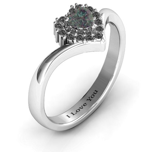 Peak of Love Ring – Sterling Silver with Alexandrite and Black Premium Zirconia