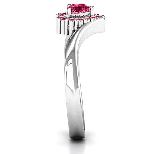 Peak of Love Ring – Sterling Silver with Ruby and Red Premium Zirconia