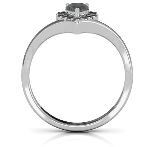 Peak of Love Ring – Sterling Silver with Alexandrite and Black Premium Zirconia