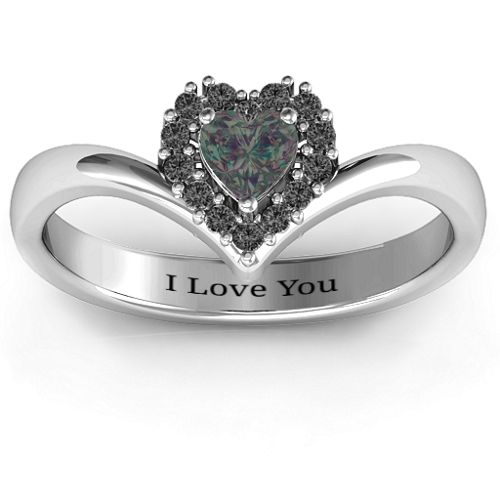 Peak of Love Ring – Sterling Silver with Alexandrite and Black Premium Zirconia