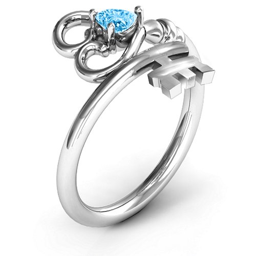 Key to Her Heart Ring – Sterling Silver with Blue Topaz