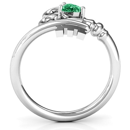 Key to Her Heart Ring – Sterling Silver with Emerald