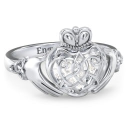 Caged Hearts Celtic Claddagh Ring