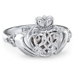 Caged Hearts Celtic Claddagh Ring