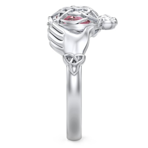 Caged Hearts Celtic Claddagh Ring