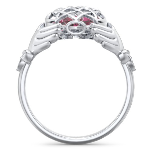 Caged Hearts Celtic Claddagh Ring