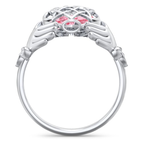Caged Hearts Celtic Claddagh Ring