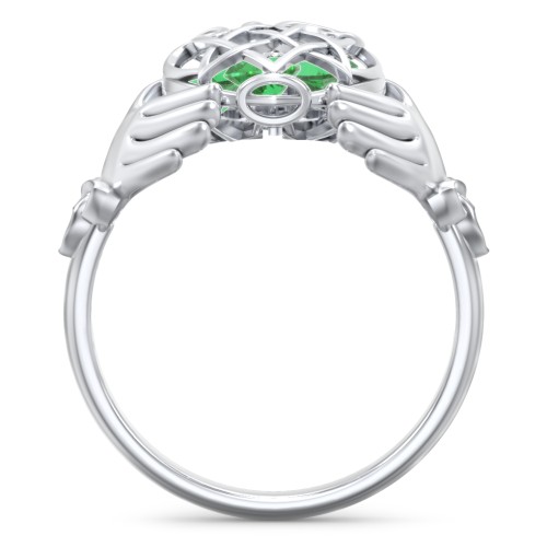 Caged Hearts Celtic Claddagh Ring