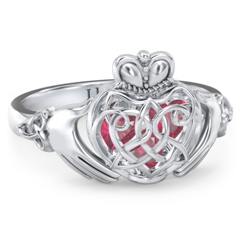Caged Hearts Celtic Claddagh Ring