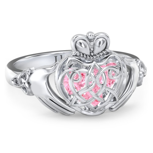 Caged Hearts Celtic Claddagh Ring