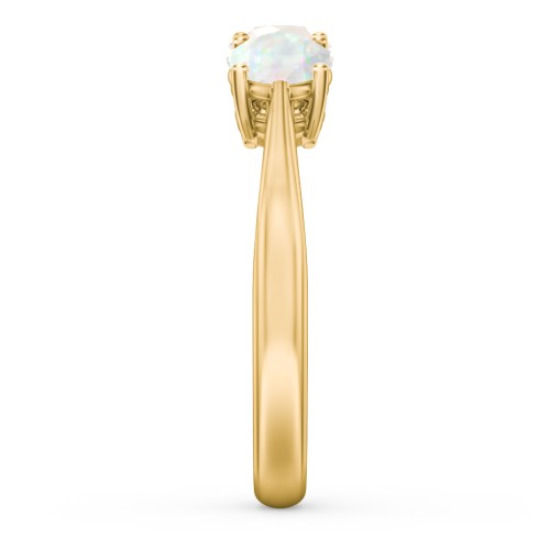 Radiant Trinity Ring – 18K Gold Plated Silver with Opal