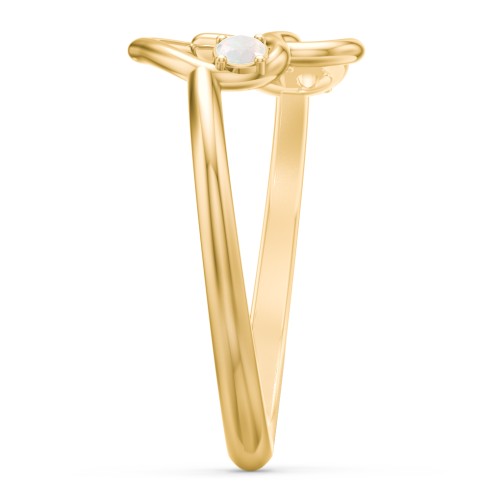 Linked in Love Ring – 18K Gold Plated Silver with Opal