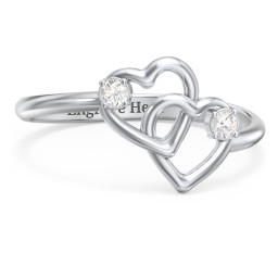 Linked in Love Ring in 925 Sterling Silver with Cubic Zirconia
