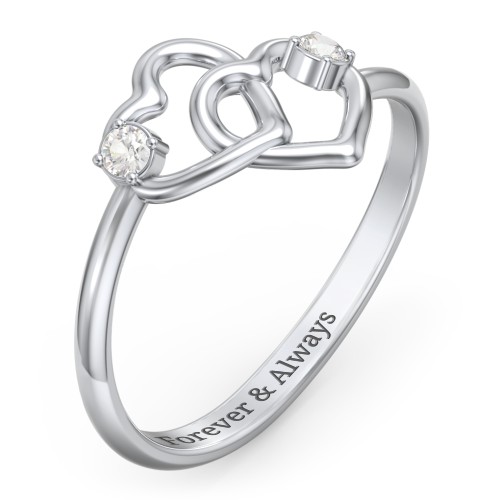 Linked in Love Ring – Sterling Silver with Cubic Zirconia