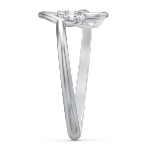 Linked in Love Ring – Sterling Silver with Cubic Zirconia
