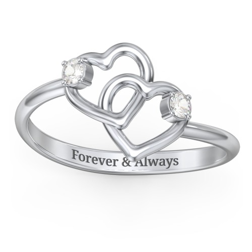 Linked in Love Ring – Sterling Silver with Cubic Zirconia