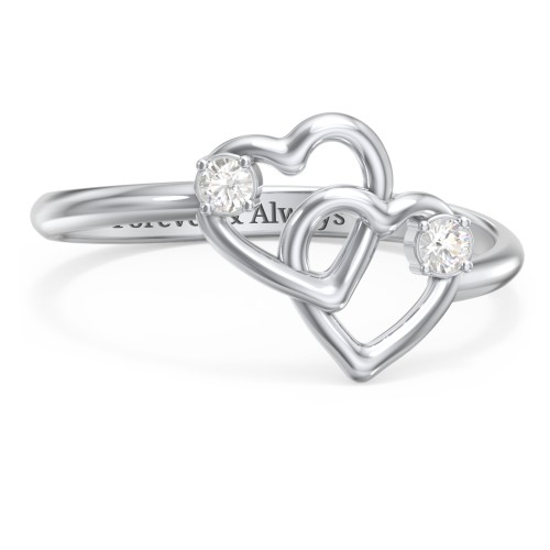 Linked in Love Ring – Sterling Silver with Cubic Zirconia