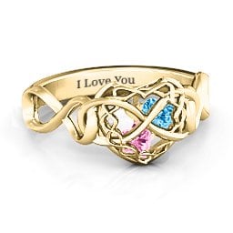 My Infinite Love Caged Hearts Ring
