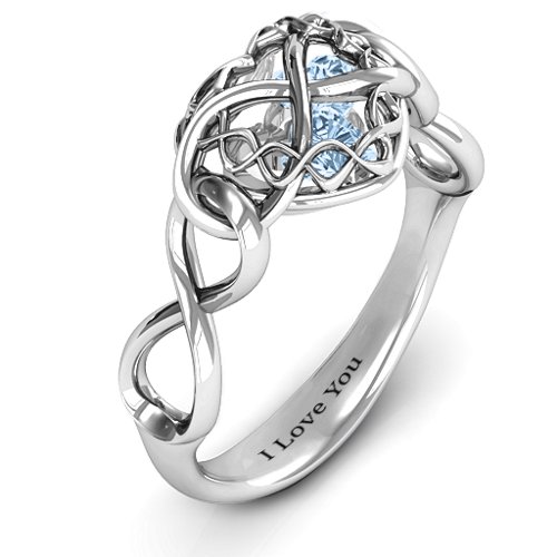 My Infinite Love Caged Hearts Ring