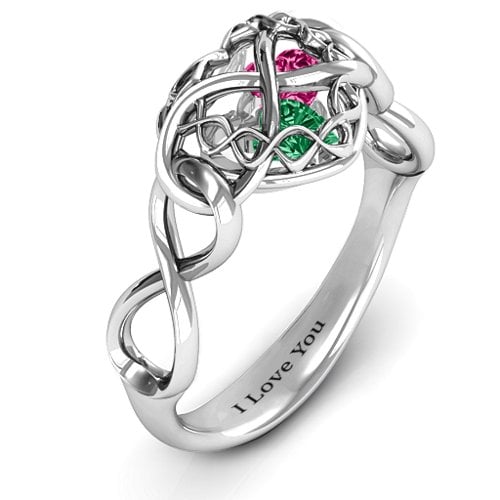 My Infinite Love Caged Hearts Ring