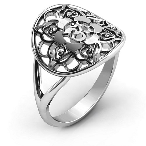 Om Mandala Ring – Sterling Silver