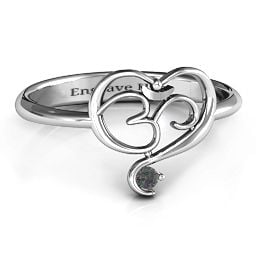 Spiritual Heart Om Ring