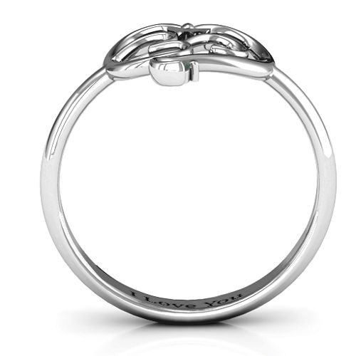 Spiritual Heart Om Ring – Sterling Silver with Alexandrite