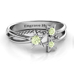 Twinkling Starlight Ring in 925 Sterling Silver with Peridot