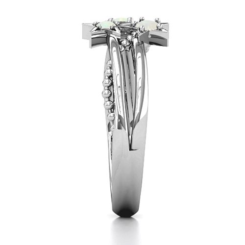 Twinkling Starlight Ring – Sterling Silver with Opal