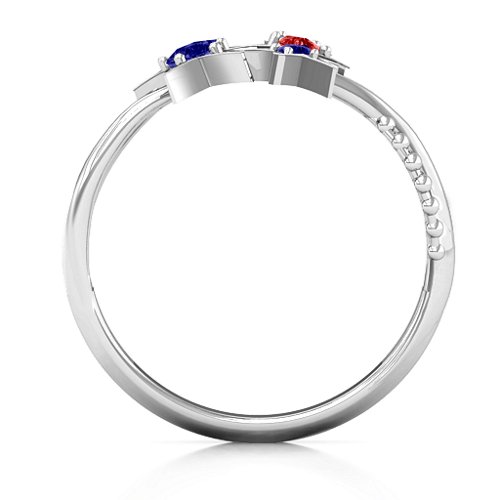 Twinkling Starlight Ring – Sterling Silver with Blue Sapphire and Garnet