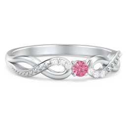 Double Infinity Gemstone Ring with Accents