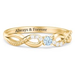 Double Infinity Gemstone Ring with Accents