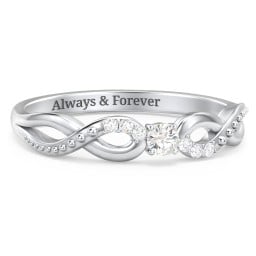 Double Infinity Gemstone Ring with Accents