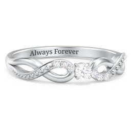 Double Infinity Gemstone Ring with Accents