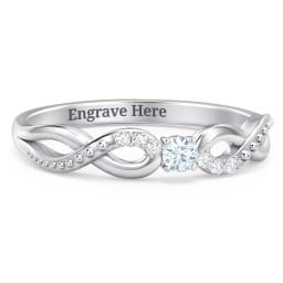 Double Infinity Gemstone Ring with Accents