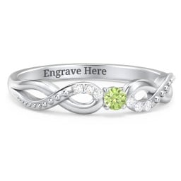 Double Infinity Gemstone Ring with Accents