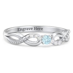 Double Infinity Gemstone Ring with Accents