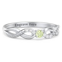 Double Infinity Gemstone Ring with Accents