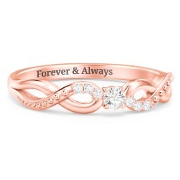 Double Infinity Gemstone Ring with Accents